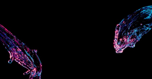 Colourful cocktail splash on the dark background