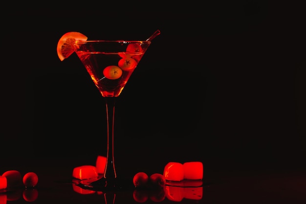 Colourful coctail on the black background