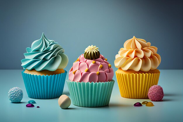 colourful cupcake frosting