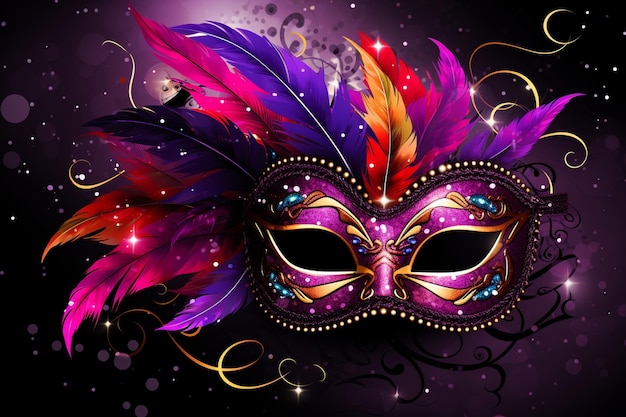 Colourful d venetian carnival mask isolated on white background