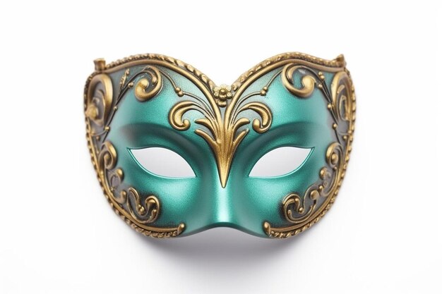 Colourful d venetian carnival mask isolated on white background
