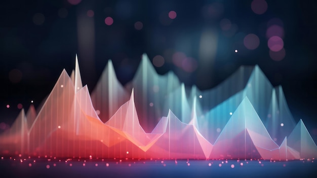 Photo colourful digital financial chart and graphs abstract data concept