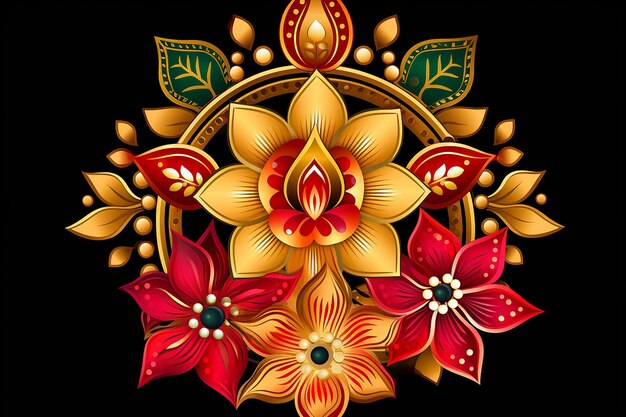 colourful Diwali mandala rangoli illustration background