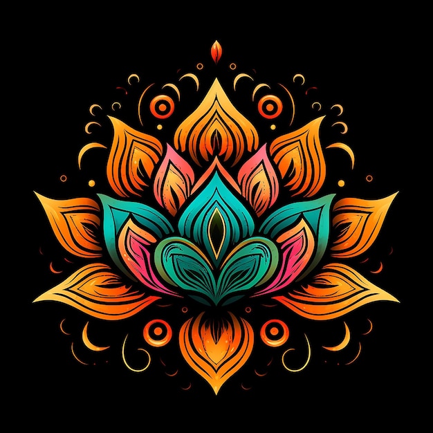 colourful Diwali mandala rangoli illustration background