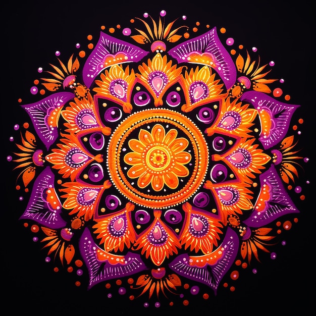 colourful Diwali mandala rangoli vector illustration background