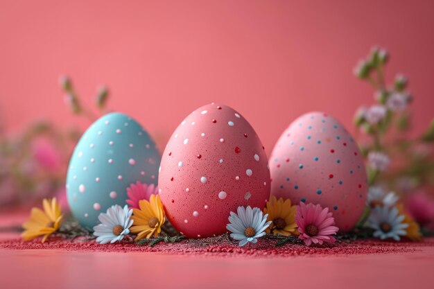 Colourful easter eggs in 3d style