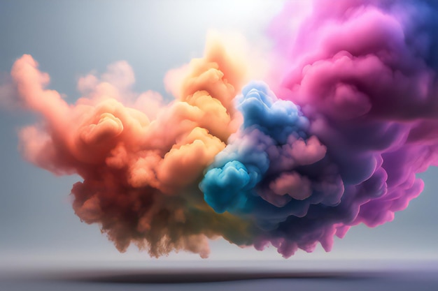 Colourful fire and smoke Generative ai