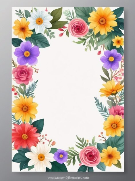 colourful flowers frame background