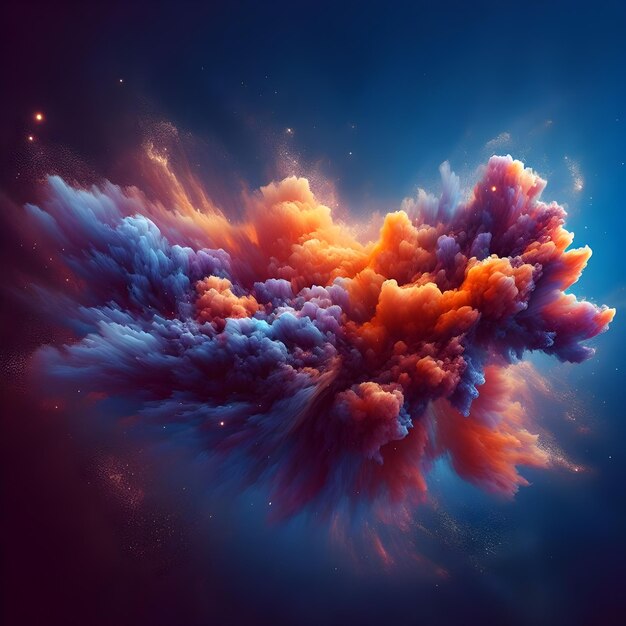 Colourful fluid smoke background ai image