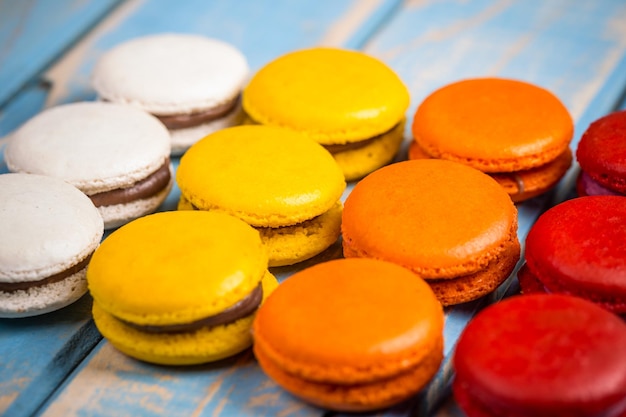 Colourful french macaroons