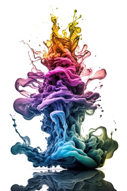 Цветные чернила в воде абстрактный фон генерирующий ai