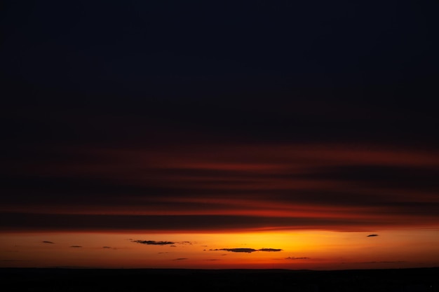 Colourful landscape of dark sunset Natural abstract background