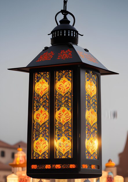 Colourful lantern out in the open under the sky