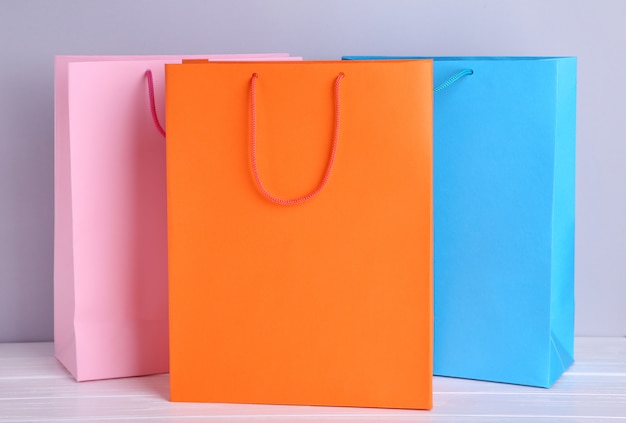 Colourful paper shopping bags 