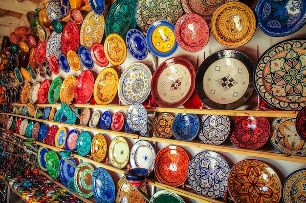 Colourful plates on sale