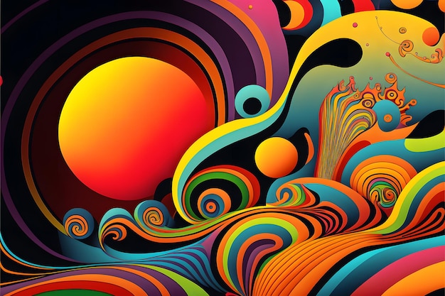 Colourful psychedelic background design