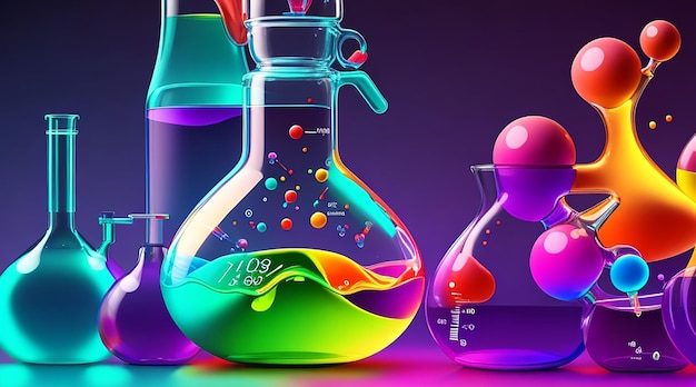 Colourful realistic science background