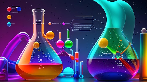 Photo colourful realistic science background