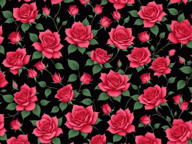 Photo colourful rose floral pattern