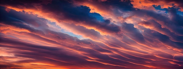 Красочное небо и облака на фоне заката