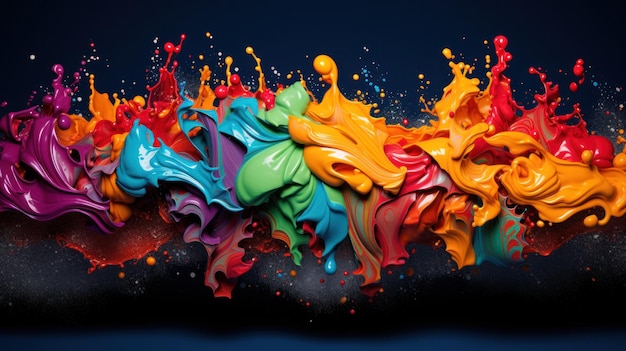 Colourful splash of paint UHD wallpaper