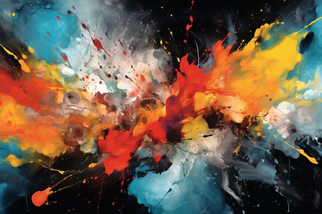 Colourful splashes of paint