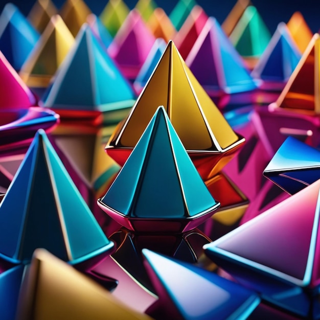 다채로운 삼각형 모양의 추상적인 배경