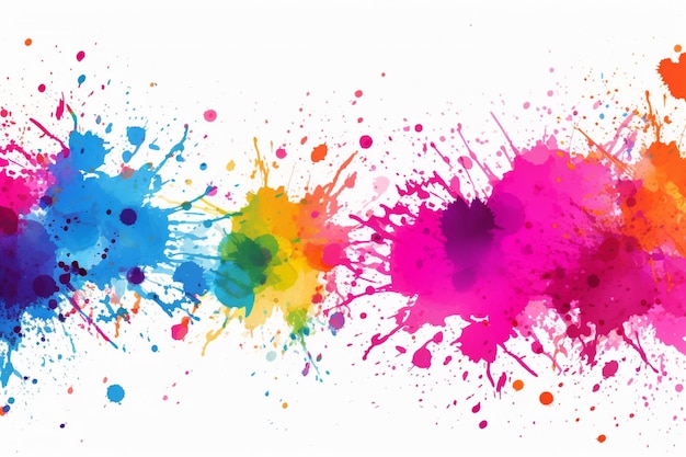 Photo colourful watercolour splatter design background