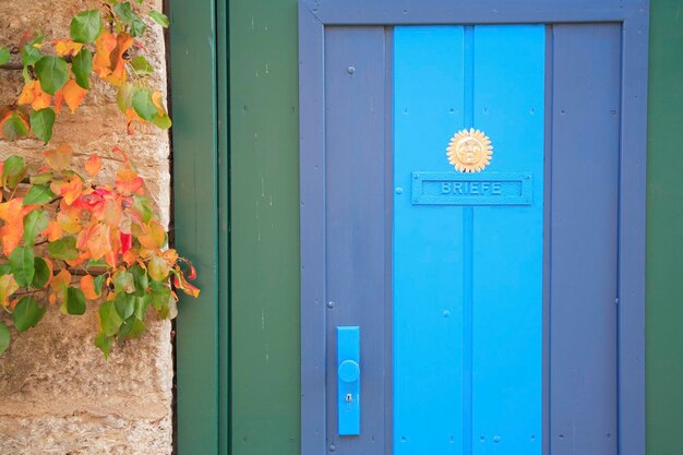 Foto porta in legno colorato