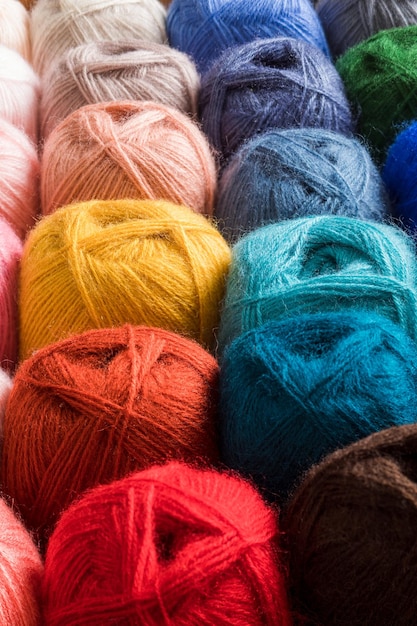 Colourfull palette of threads for knittng and crocheting