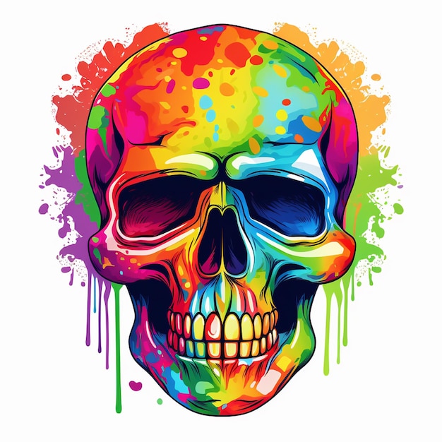 a colourfull skull