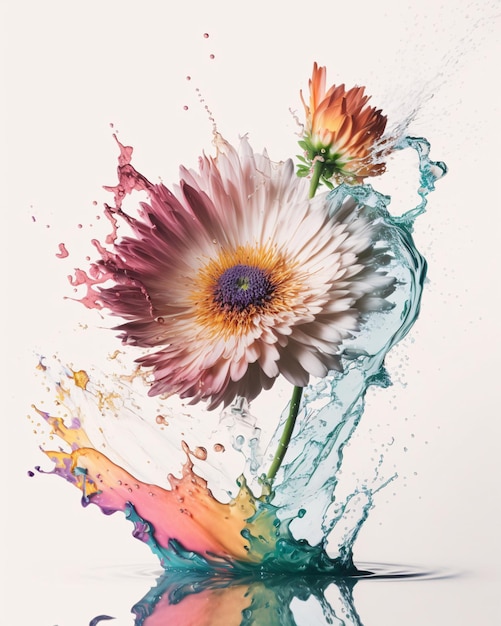 다채로운 watercolourful의 밝아진 색상 꽃