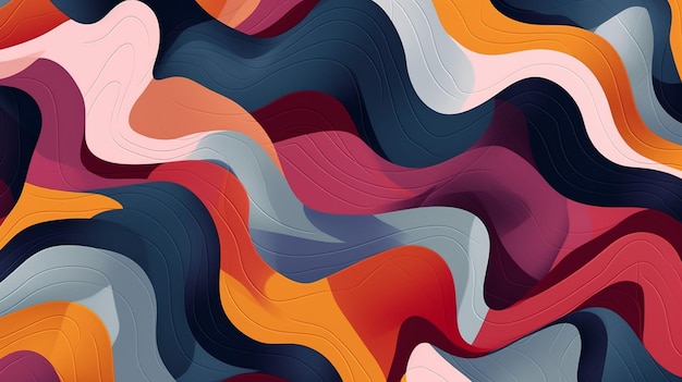 Colours wavy lines pattern design template