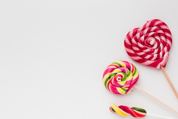 Colroful lollipops with copy space