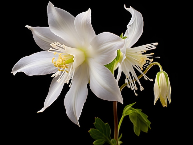 Columbine flower in studio background single Columbine flower Beautiful flower ai generated image