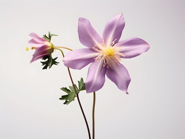 Columbine flower in studio background single Columbine flower Beautiful flower ai generated image