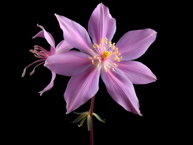 Columbine flower in studio background single Columbine flower Beautiful flower ai generated image