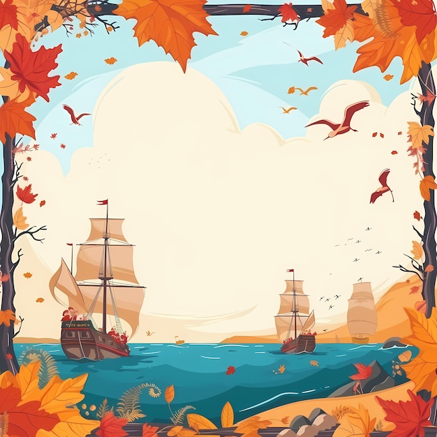 Columbus day greeting card background generated ai