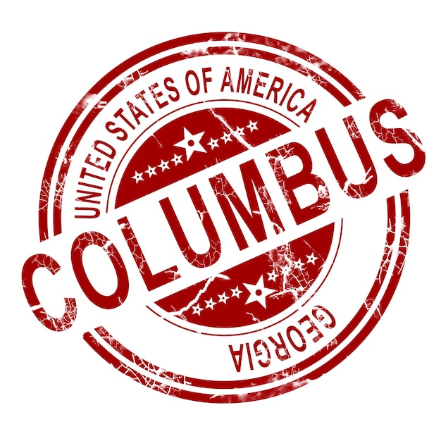 Columbus stamp with white background