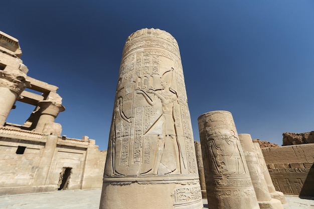 Column in Kom Ombo Temple Aswan Egypt