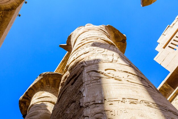 Columns in the great hypostyle hall of the Karnak temple