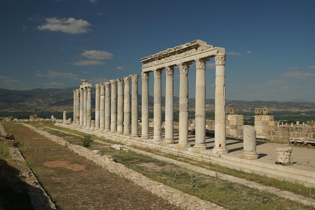 Columns in Laodicea on the Lycus Ancient City in Denizli Turkiye