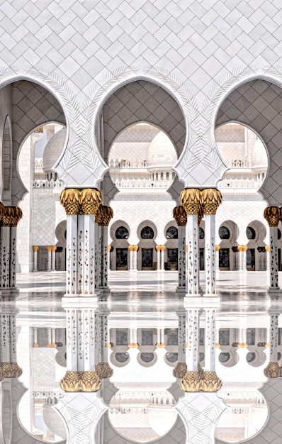 Photo columns at sheikh zayed mosque