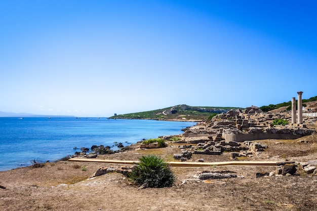 Columns in Tharros archaeological site, Sardinia