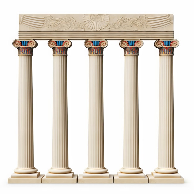 Columns on White Background