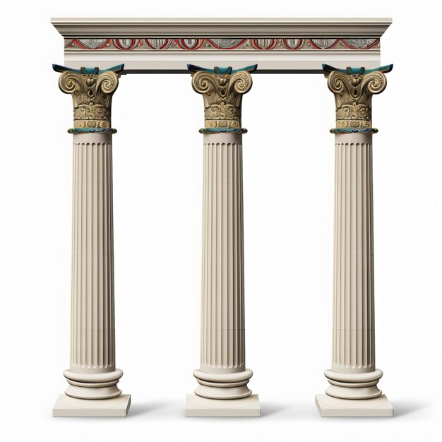 Columns on White Background