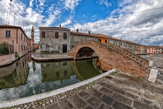 Comacchio village in italy view cityscape