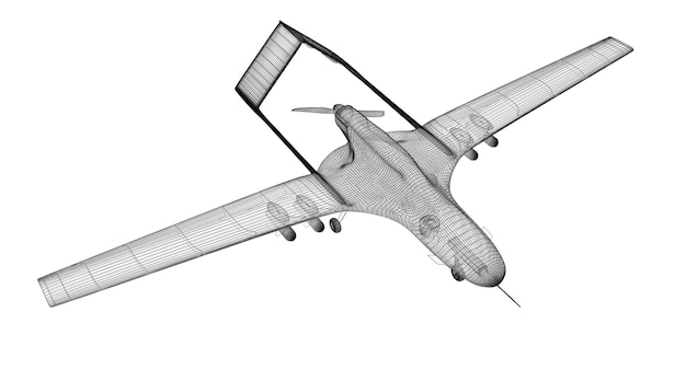 Foto modello 3d di drone da combattimento