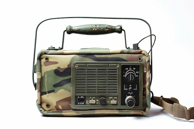 Foto radio di combattimento su sfondo bianco