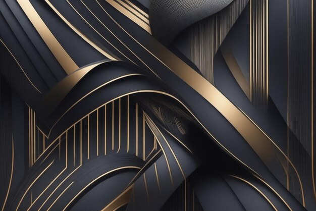 Photo combination of digital lines and abstract patterns in dark tones